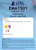 EMA1501 Assignment 3 PORTFOLIO &lpar;ANSWERS&rpar; 2025 - DISTINCTION GUARANTEED