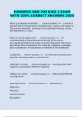 HONDROS NUR 200 QUIZ 1 EXAM WITH 100&percnt; CORRECT ANSWERS 2025