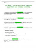 KIM EXAM 1 MAN 3600 &vert; NEW ACTUAL EXAM QUESTIONS AND VERIFIED ANSWERS