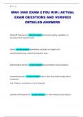 MAN 3600 EXAM 2 FSU KIM &vert; ACTUAL EXAM QUESTIONS AND VERIFIED DETAILED ANSWERS