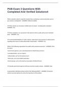 PUB Exam 3 Questions With Completed And Verified Solutions