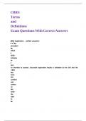 CBRS Terms and Definitions Exam Questions With Correct Answers&period;