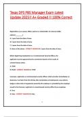 Texas DPS PBS Manager Exam Latest  Update 2025&excl;&excl; A&plus; Graded &excl;&excl; 100&percnt; Correct