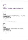 CIPP-E IAPP Practice Questions With Correct Answers