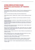 ICEMA MEDICATIONS EXAM Questions and Answers &lpar;A&plus; Solution guide&rpar;