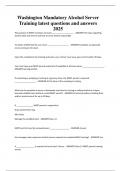 Washington Mandatory Alcohol Server Training latest questions and answers 2025