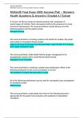 NSG6430 Final Exam 2025 Summer&sol;Fall &ndash; Women&rsquo;s  Health Questions & Answers &vert; Graded A &vert; Solved