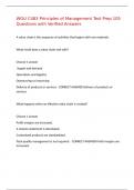 WGU C483 Principles of Management Test Prep 105 Questions with Verified Answers&comma;100&percnt;CORRECT