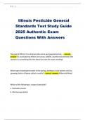 Illinois Pesticide General Standards Test Study Guide 2025 Authentic Exam Questions With Answers 