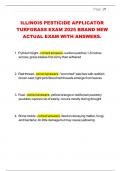 ILLINOIS PESTICIDE APPLICATOR TURFGRASS EXAM 2025 BRAND NEW ACTUAL EXAM WITH ANSWERS&period; 