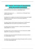 AU - PSYC 375 Unit 4 Questions with Accurate Answers