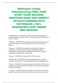 Nightingale College Pathophysiology FINAL EXAM STUDY GUIDE 2025&sol;2026 QUESTIONS BANK AND CORRECT DETAILED ANSWERS WITH RATIONALES &vert;&vert; 100&percnt; GUARANTEED PASS <BRAND NEW VERSION>