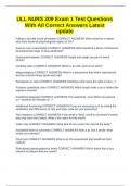 ULL NURS 209 Exam 1 Test Questions With All Correct Answers Latest update