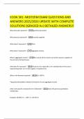 ECON 301- MIDTERM EXAM QUESTIONS AND ANSWERS 2025&sol;2026 UPDATE WITH COMPLETE SOLUTIONS &lpar;GRADED A&plus;&rpar; DETAILED ANSWERS&excl;&excl;