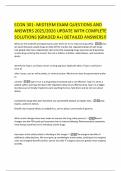 ECON 301- MIDTERM EXAM QUESTIONS AND ANSWERS 2025&sol;2026 UPDATE WITH COMPLETE SOLUTIONS &lpar;GRADED A&plus;&rpar; DETAILED ANSWERS&excl;&excl;