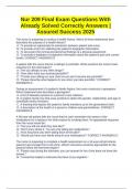 Nur 209 Final Exam Questions With Already Solved Correctly Answers &vert; Assured Success 2025