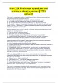 Nurs 209 final exam questions and answers already passed &vert; 2025 updated