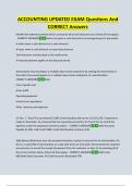 ACCOUNTING UPDATED EXAM Questions And  CORRECT Answers
