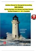 Solution Manual for Managerial Accounting&comma; 18th Edition By Ray Garrison&comma; Eric Noreen and Peter Brewer&comma; Verified Chapters 1 - 16&comma; Complete Newest Version