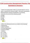 CCM Construction Management Practice Test &lpar;Latest 2025 &sol; 2026 Update&rpar; Questions and Verified Answers &vert; 100&percnt; Correct &vert; Grade A&plus;
