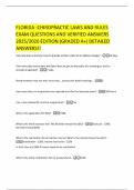 FLORIDA -CHIROPRACTIC LAWS AND RULES EXAM QUESTIONS AND VERIFIED ANSWERS 2025&sol;2026 EDITION &lpar;GRADED A&plus;&rpar; DETAILED ANSWERS&excl;&excl;