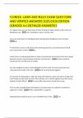 FLORIDA -LAWS AND RULES EXAM QUESTIONS AND VERIFIED ANSWERS 2025&sol;2026 EDITION &lpar;GRADED A&plus;&rpar; DETAILED ANSWERS&excl;&excl;