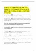 FLORIDA -PSYCHOLOGY LAWS AND RULES EXAM QUESTIONS AND VERIFIED ANSWERS 2025&sol;2026 EDITION &lpar;GRADED A&plus;&rpar; DETAILED ANSWERS&excl;&excl;