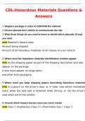 CDL-Hazardous Materials &lpar;Latest 2025 &sol; 2026 Update&rpar; Questions and Verified Answers &vert; 100&percnt; Correct &vert; Grade A&plus;