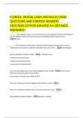 FLORIDA- DENTAL LAWS AND RULES EXAM QUESTIONS AND VERIFIED ANSWERS 2025&sol;2026 EDITION &lpar;GRADED A&plus;&rpar; DETAILED ANSWERS&excl;&excl;