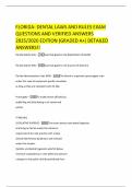 FLORIDA- DENTAL LAWS AND RULES EXAM QUESTIONS AND VERIFIED ANSWERS 2025&sol;2026 EDITION &lpar;GRADED A&plus;&rpar; DETAILED ANSWERS&excl;&excl;