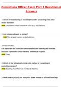 Corrections Officer Exam Part 1 &lpar;Latest 2025 &sol; 2026 Update&rpar; Questions and Verified Answers &vert; 100&percnt; Correct &vert; Grade A&plus;