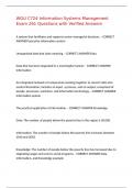 WGU C724 Information Systems Management Exam 261 Questions with Verified Answers&comma;100&percnt;CORRECT