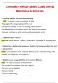 Correction Officer Study Guide &lpar;Ohio&rpar; &lpar;Latest 2025 &sol; 2026 Update&rpar; Questions and Verified Answers &vert; 100&percnt; Correct &vert; Grade A&plus;