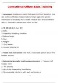 Correctional Officer Basic Training &lpar;Latest 2025 &sol; 2026 Update&rpar; Questions and Verified Answers &vert; 100&percnt; Correct &vert; Grade A&plus;