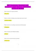 EMT Vocabulary Questions and Answers &vert; Latest Version &vert; 2025&sol;2026 &vert;  Correct & Verified