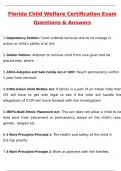 Florida Child Welfare Certification Exam &lpar;Latest 2025 &sol; 2026 Update&rpar; Questions and Verified Answers &vert; 100&percnt; Correct &vert; Grade A&plus;