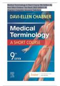 Medical Terminology A Short Course 9th Edition by Davi Ellen Chabner Test Bank 2025 Edition All Chapters Complete Answers&sol; Solutions&vert; Complete Guide&vert; Already Graded A&plus;