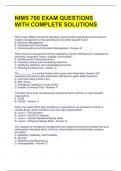 NIMS 700 EXAM QUESTIONS WITH COMPLETE SOLUTIONS 