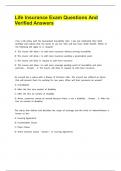 Life Insurance Exam Questions And Verified Answers&period;