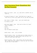 Iowa Insurance Exam Questions And Verified Answers&period;