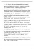 LRA 213 FINAL REVIEW QUESTIONS & ANSWERS