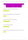 EMT- Medical Emergencies Questions and Answers &vert; Latest Version &vert; 2025&sol;2026 &vert; Correct & Verified