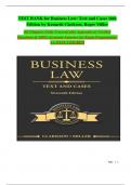 TEST BANK for Business Law&colon; Text and Cases 16th Edition by Kenneth Clarkson&comma; Roger Miller All Chapters Fully Covered plus Appendices&vert; Verified Questions & 100&percnt; Accurate Answers for Exam Preparations&vert; A&plus; PASS ASSURED