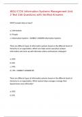 WGU C724 Information Systems Management Unit 2 Test 156 Questions with Verified Answers&comma;100&percnt;CORRECT