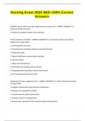 Nursing Exam 2025 With 100&percnt; Correct Answers