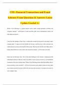 CFE- Financial Transactions and Fraud Schemes Exam Questions & Answers Latest Update Graded A&plus;