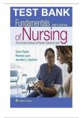 Test Bank - Fundamentals of Nursing&comma; The Art and Science of Person-Centered Care&comma; 9th Edition &lpar;Taylor&comma; 2019&rpar;&vert;978-1496362179