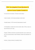 CFE- Investigation Exam Questions & Answers Latest Update Graded A&plus;