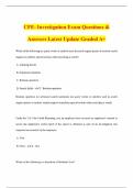CFE- Investigation Exam Questions & Answers Latest Update Graded A&plus;