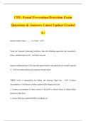 CFE- Fraud Prevention&sol;Detection Exam Questions & Answers Latest Update Graded A&plus;